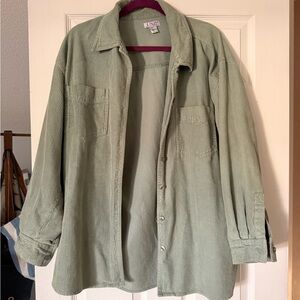 Vintage Green/Blue Corduroy Button-Up Shirt